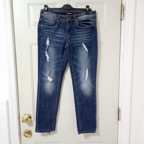 Dollhouse Denim - Dollhouse Womens Charley Distressed Blue Denim Jeans Size 9